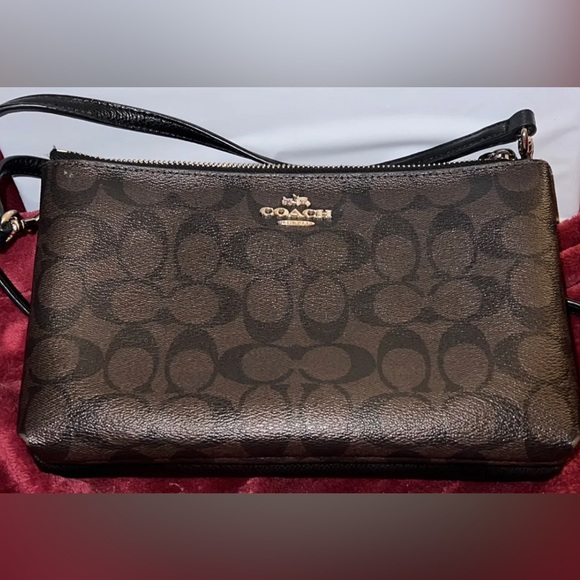 Coach Bags New Coach Lyla Crossbody In Blackbrown Leather Double